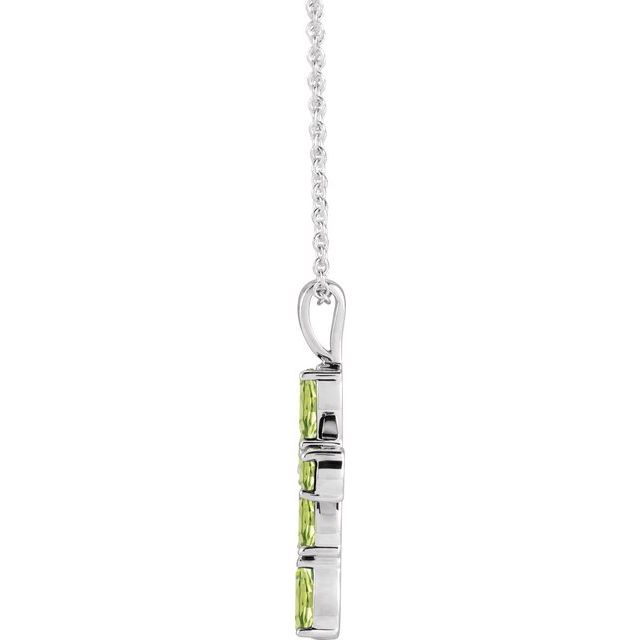 14k-white-natural-peridot-cross-16-18"-necklace