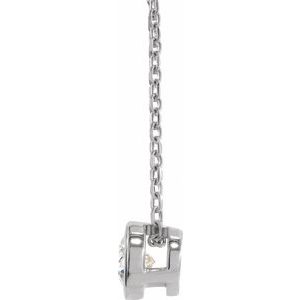 Diamond 1/10 ct Solitaire Bezel-Set Necklace