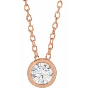 Diamond 1/10 ct Solitaire Bezel-Set Necklace
