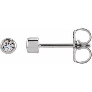 1/6 ct Lab-Grown Diamond Round Bezel-Set Stud Earrings