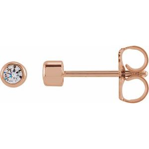 1/6 ct Lab-Grown Diamond Round Bezel-Set Stud Earrings