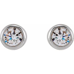 1/6 ct Lab-Grown Diamond Round Bezel-Set Stud Earrings