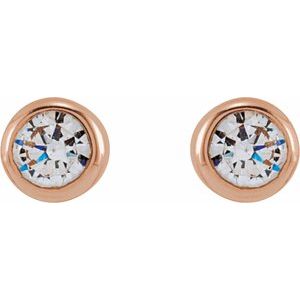 1/6 ct Lab-Grown Diamond Round Bezel-Set Stud Earrings