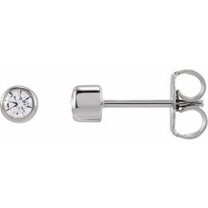 1/6 ct Lab-Grown Diamond Round Bezel-Set Stud Earrings