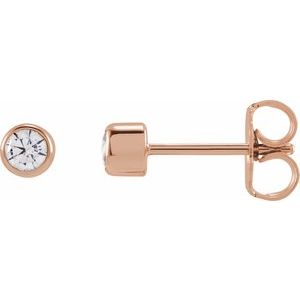1/6 ct Lab-Grown Diamond Round Bezel-Set Stud Earrings