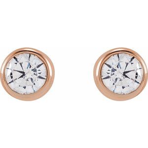 1/6 ct Lab-Grown Diamond Round Bezel-Set Stud Earrings
