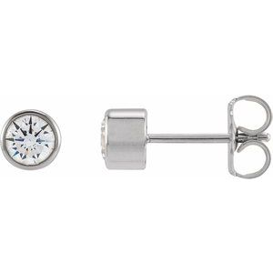 1/6 ct Lab-Grown Diamond Round Bezel-Set Stud Earrings
