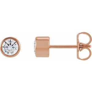1/6 ct Lab-Grown Diamond Round Bezel-Set Stud Earrings