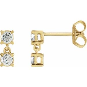 1/2 ct Lab-Grown Diamond Two-Stone Earrings