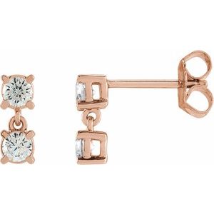 1/2 ct Lab-Grown Diamond Two-Stone Earrings