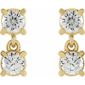 1/2 ct Lab-Grown Diamond Two-Stone Earrings