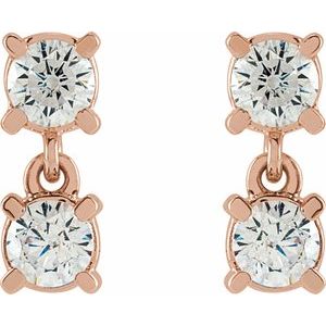 1/2 ct Lab-Grown Diamond Two-Stone Earrings