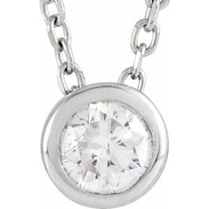 Diamond 1/10 ct Solitaire Bezel-Set Necklace
