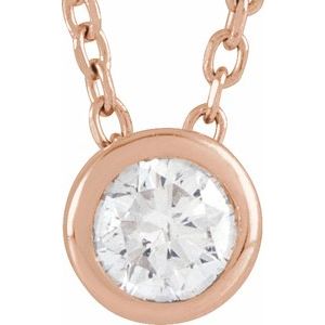 Diamond 1/10 ct Solitaire Bezel-Set Necklace