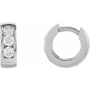 1/3 ct Diamond Hinged Hoop Earrings