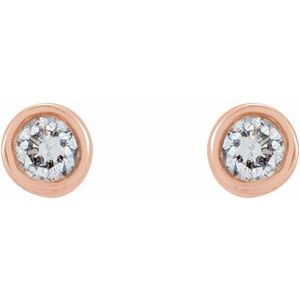 0.02 ct Diamond Round Micro Bezel-Set Stud Earrings
