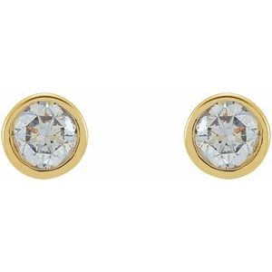 0.02 ct Diamond Round Micro Bezel-Set Stud Earrings
