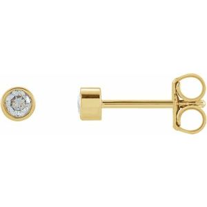 0.02 ct Diamond Round Micro Bezel-Set Stud Earrings