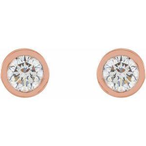 0.02 ct Diamond Round Micro Bezel-Set Stud Earrings