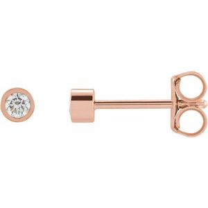 0.02 ct Diamond Round Micro Bezel-Set Stud Earrings