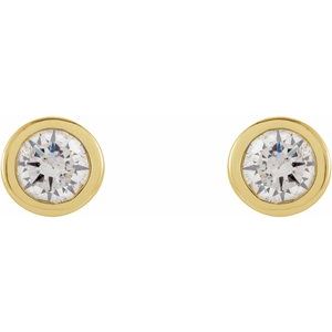 0.02 ct Diamond Round Micro Bezel-Set Stud Earrings