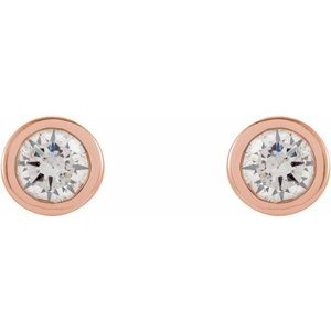 0.02 ct Diamond Round Micro Bezel-Set Stud Earrings