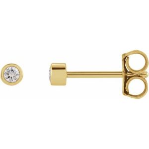 0.02 ct Diamond Round Micro Bezel-Set Stud Earrings