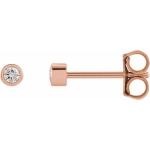 0.02 ct Diamond Round Micro Bezel-Set Stud Earrings