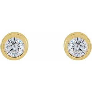0.02 ct Diamond Round Micro Bezel-Set Stud Earrings