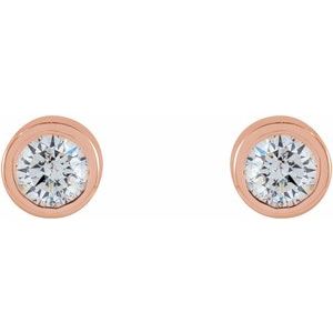 0.02 ct Diamond Round Micro Bezel-Set Stud Earrings