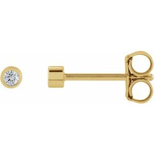 0.02 ct Diamond Round Micro Bezel-Set Stud Earrings