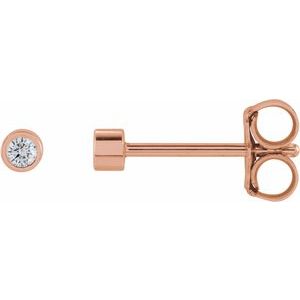 0.02 ct Diamond Round Micro Bezel-Set Stud Earrings