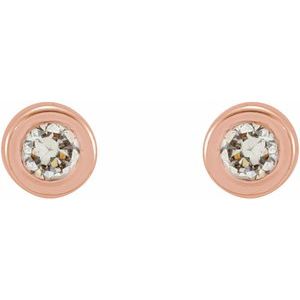 0.02 ct Diamond Round Micro Bezel-Set Stud Earrings