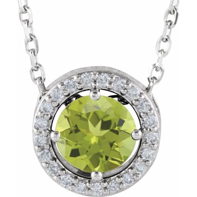 sterling-silver-imitation-peridot-&-.05-ctw-natural-diamond-halo-style-16"-necklace