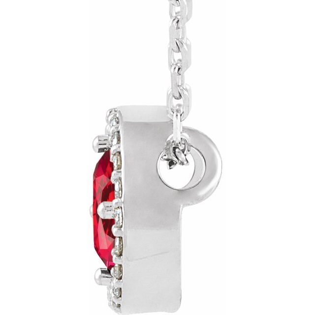 14k-white-lab-grown-ruby-&-.05-ctw-natural-diamond-halo-style-16"-necklace