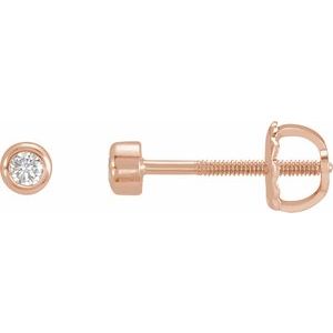 0.02 ct Diamond Round Micro Bezel-Set Stud Earrings