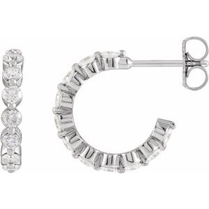 1 3/8 ct Diamond Accented Hoop Earrings