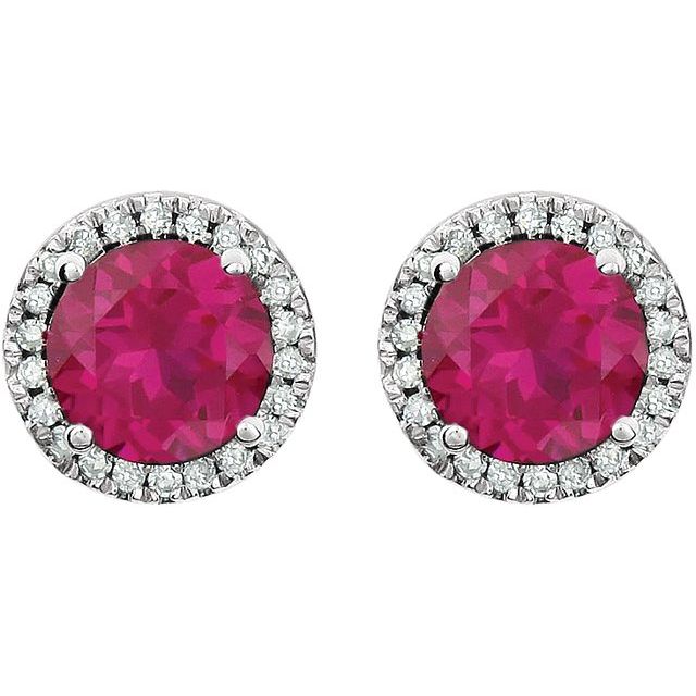 14k-white-lab-grown-ruby-&-1/8-ctw-natural-diamond-earrings