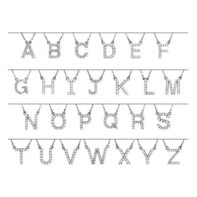 14k-rose-1/8-ctw-natural-diamond-initial-x-16"-necklace