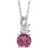 14k-white-natural-pink-tourmaline-&-1/10-ctw-natural-diamond-16-18"-necklace
