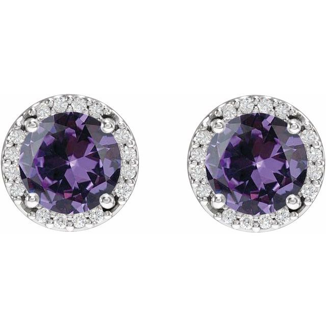 14k-white-lab-grown-alexandrite-&-.05-ctw-natural-diamond-halo-style-earrings