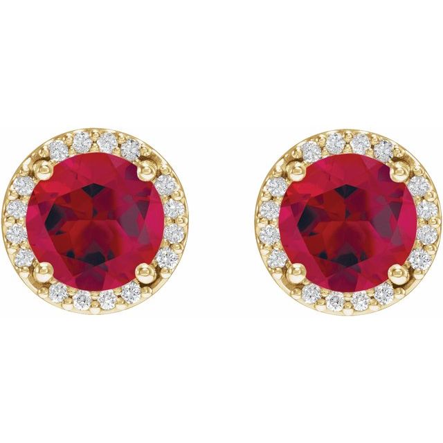 14k-yellow-lab-grown-ruby-&-.05-ctw-natural-diamond-halo-style-earrings