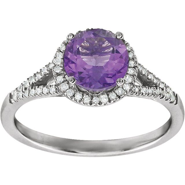 14k-white-natural-amethyst-&-1/6-ctw-natural-diamond-ring
