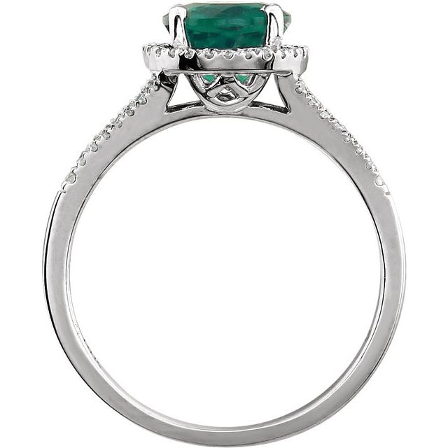 14k-white-lab-grown-emerald-&-1/6-ctw-natural-diamond-ring