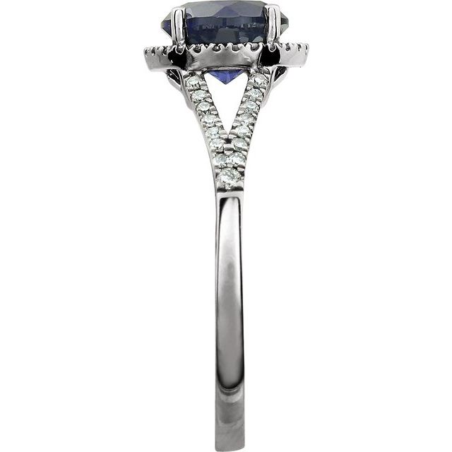 14k-white-lab-grown-blue-sapphire-&-1/6-ctw-natural-diamond-ring