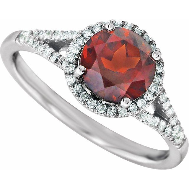 14k-white-natural-mozambique-garnet-&-1/6-ctw-natural-diamond-ring