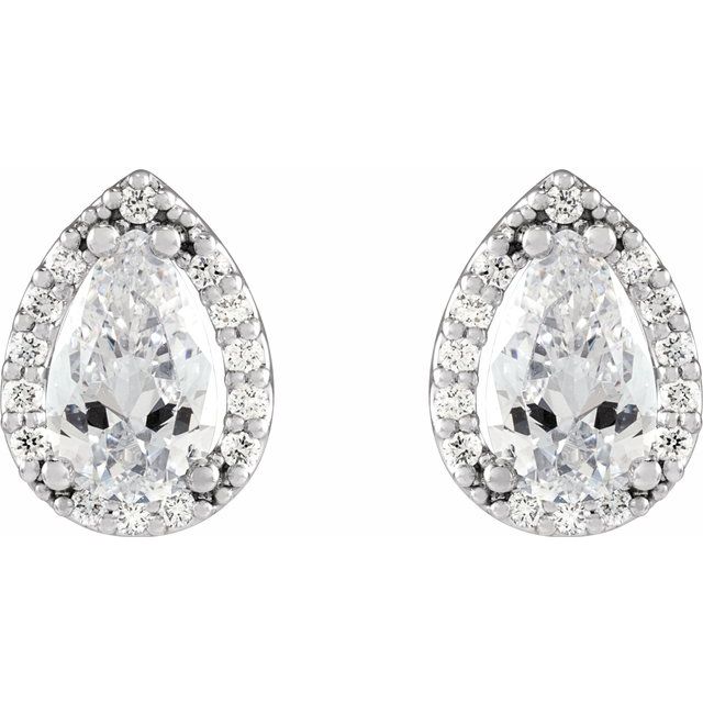 sterling-silver-lab-grown-moissanite-&-.05-ctw-natural-diamond-halo-style-earrings