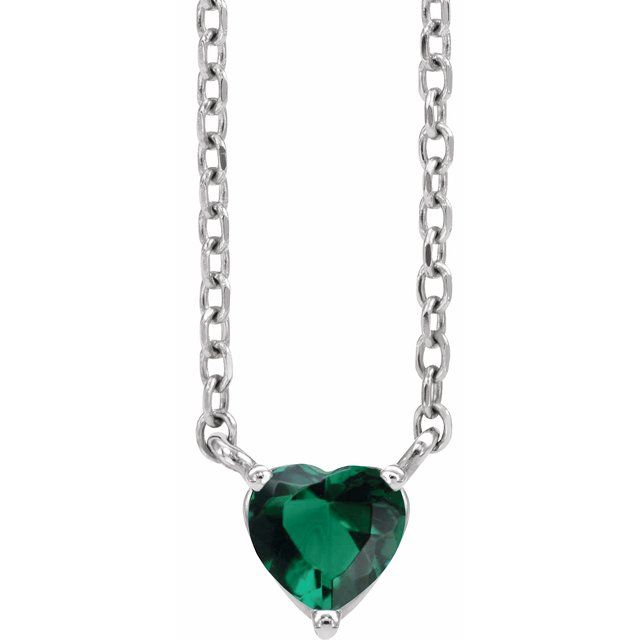 sterling-silver-lab-grown-emerald-heart-16-18"-necklace