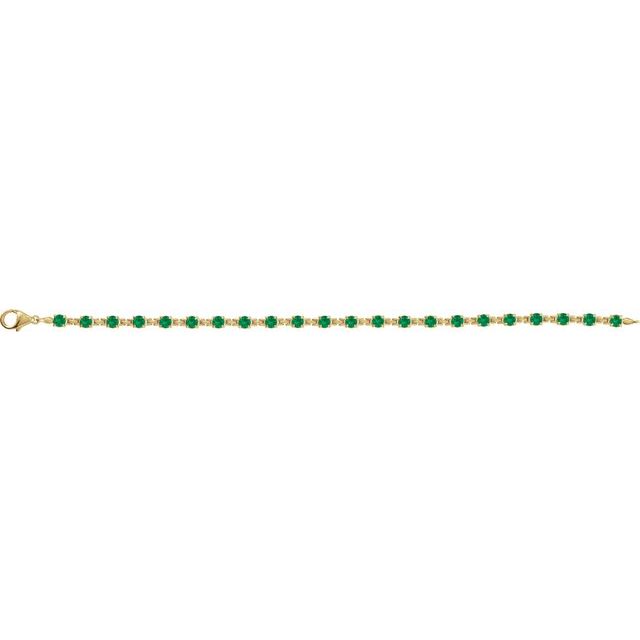 14k-yellow-lab-grown-emerald-7-1/4"-line-bracelet