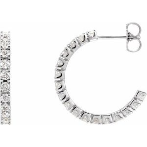 1 ct Diamond Accented Hoop Earrings